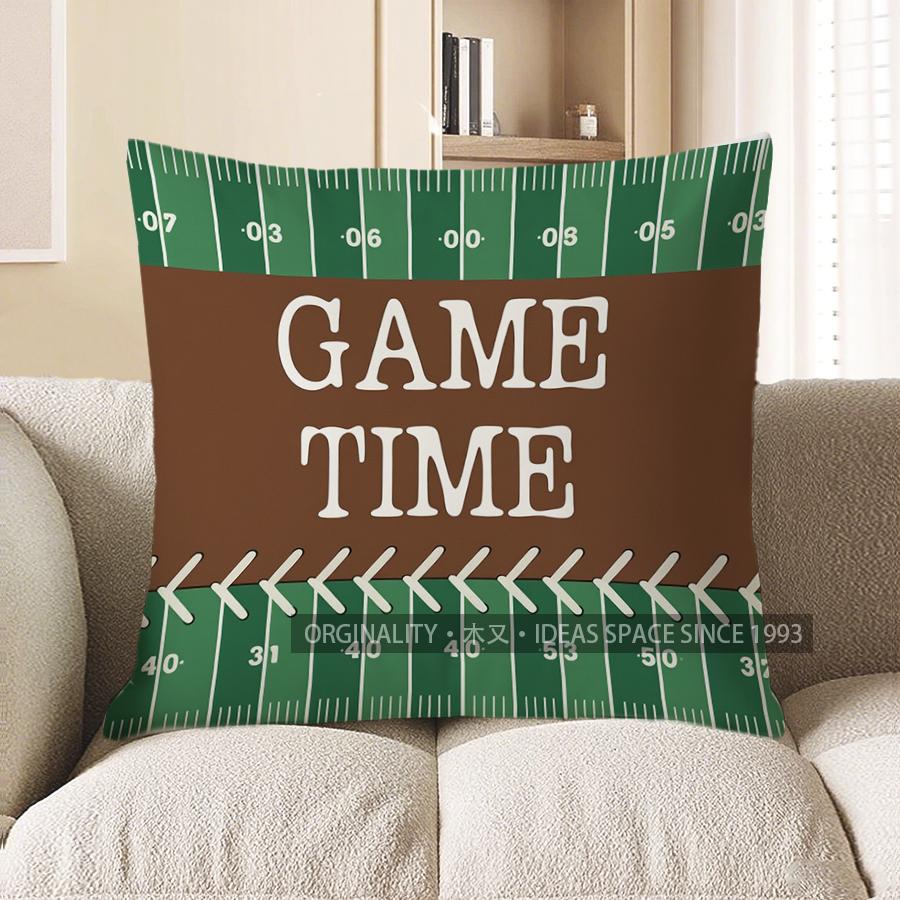 Home Decor Football Touchdown Throw Pillow for Fans Pattern Cushion Cover Suitable for Sofa Bedroom Car Pillow Cover