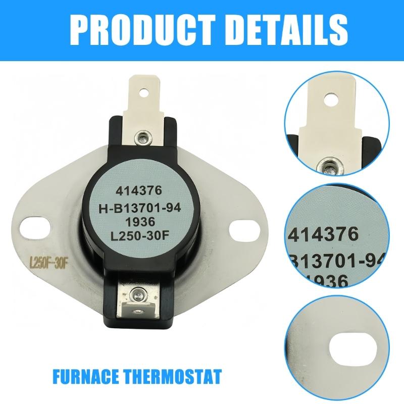 Furnace Thermostat L250-30F Limit Switches High Temperature Resistant Limit Switches for Furnace Thermostat Easy to Install