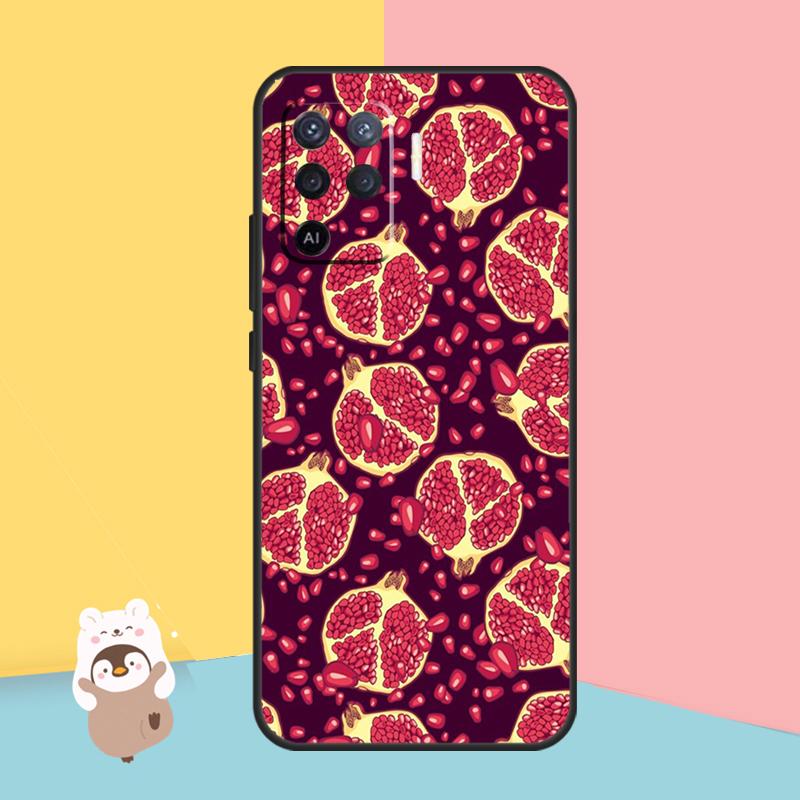 Essen Frucht Roter Granatapfel Hülle Für OPPO A54 A74 A94 A52 A72 A83 A91 A93 A15 A16 A5 A9 A31 A53 A53S 2020 Rückseite