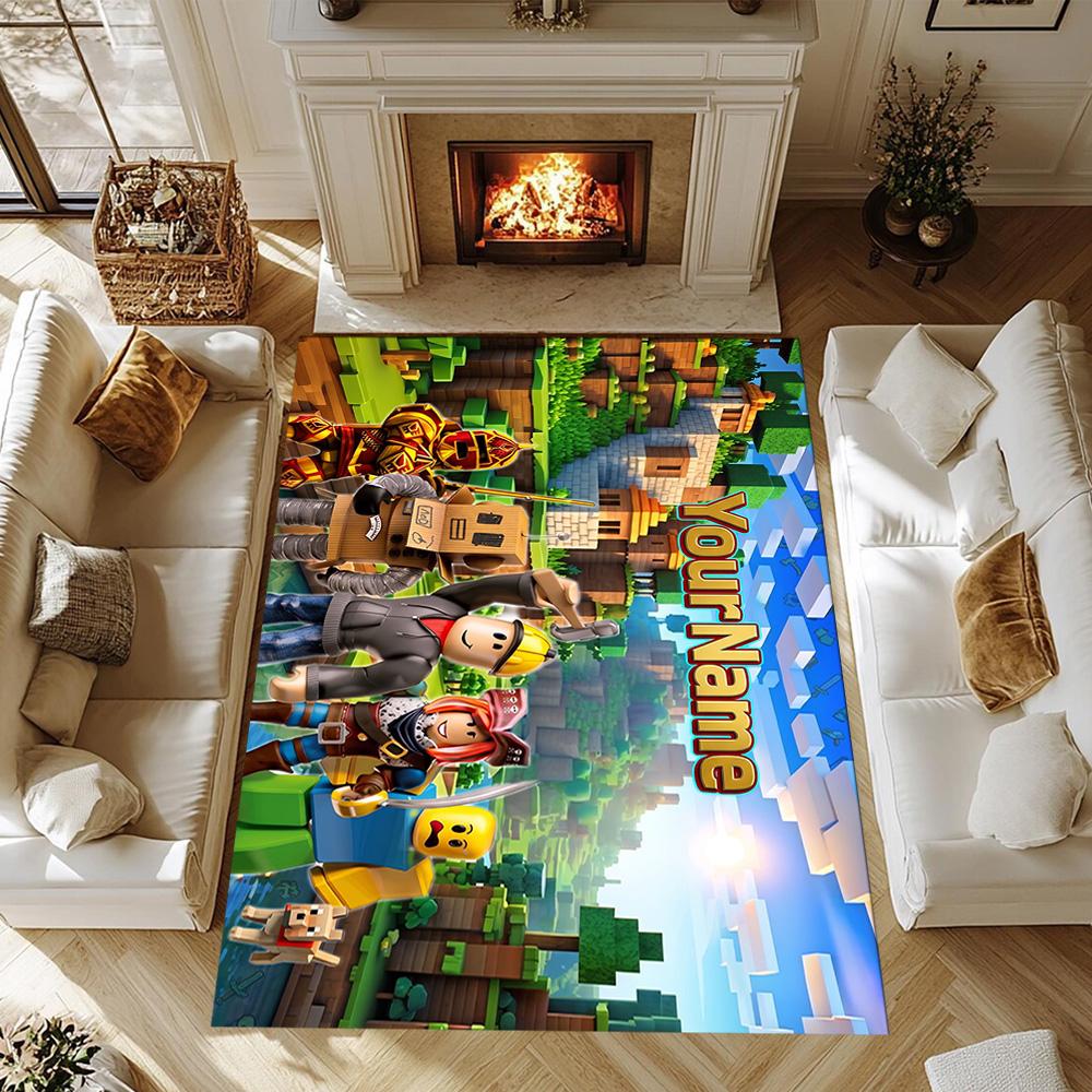 Roblox 14 Customize Text Floor Rug Office Rug Design for Decorate room Dormitory Foyer Balcony Antislip Carpet Office home decor