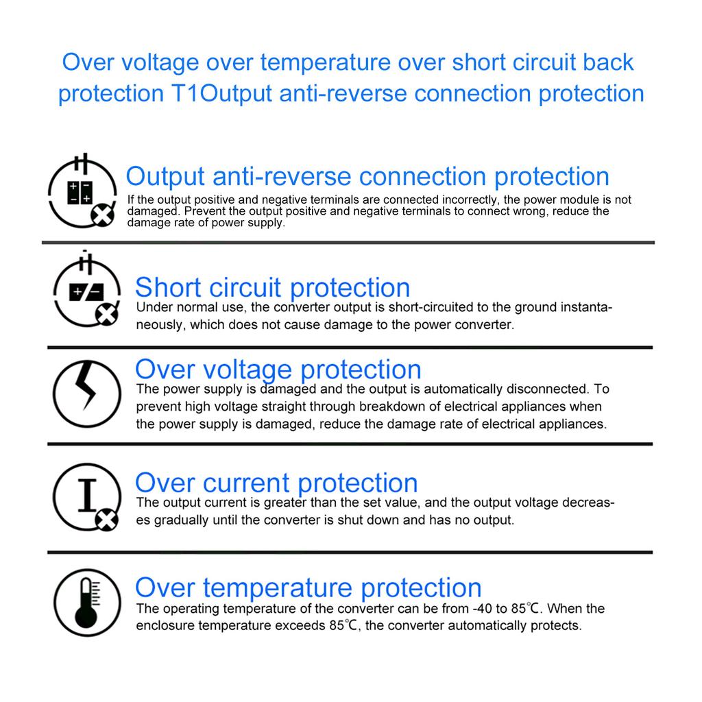 Regulator Power Converter Short-circuit Protection Step Down Module 12V 24V To 6V DC-DC High Efficiency Output