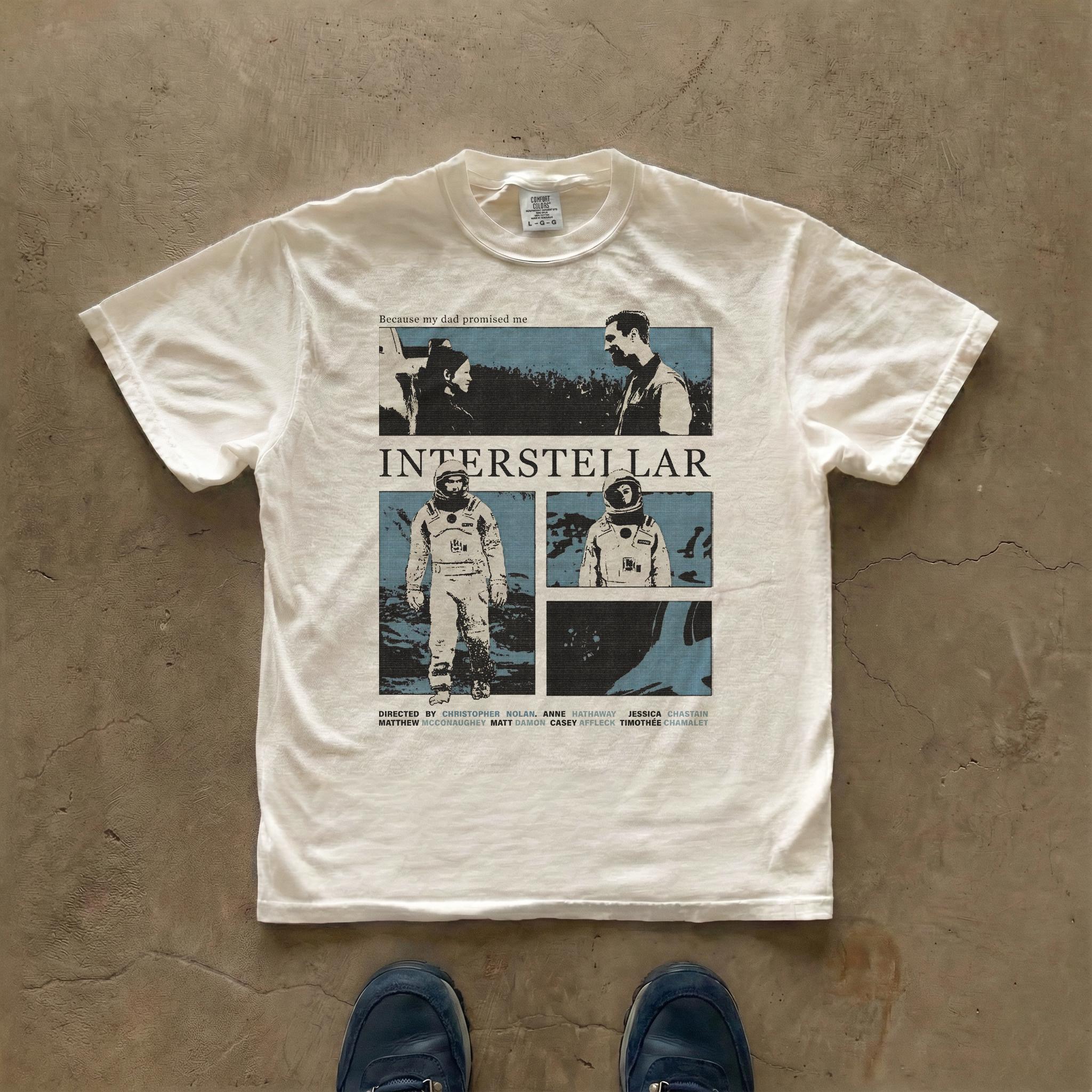 

Retro Interstellar SciFi Film Tshirt 100 Cotton Short Sleeve Tee Nolan Movie Fans Gift Vintage Streetwear Unisex Tops S