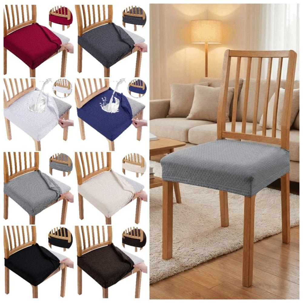 Solid Color Chair Seat Cover Removable Anti-dirty Chair Slipcover Elastic Seat Protectors Holiday