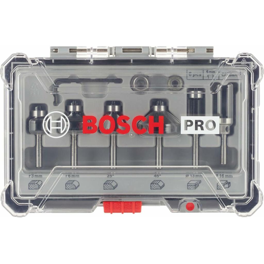 Multipurpose Router Bit Set BOSCH 6 Mm 6 Pieces