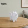Desktop Dog Ornament Geometric Low-Poly Statue, 3D Printed Mini Ornament, White Cute Stable Figurine Puppy Figurine, Modern Decoration for Home Office