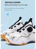 Wasserdichte Lederschuhe für Kinder zum Badmintonspielen mit Drehverschluss und rutschfester weicher Sohle für Jungen und Mädchen, Frühling/Herbst 2025