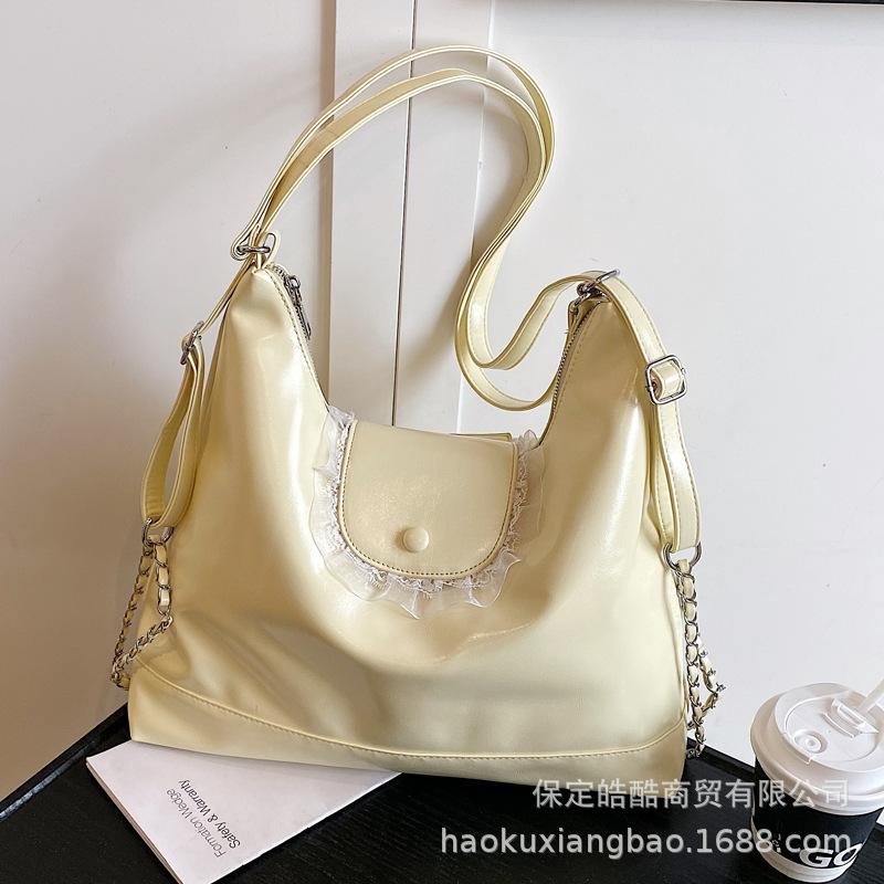 Retro commuter tote bag women's large capacity 2025 new casual shoulder messenger bag simple multi-functional backpack