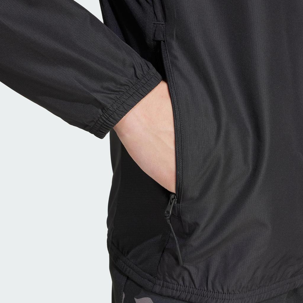 adidas Gym+ Hooded Logo Print Zip-Up Long Sleeve Jacket Men Outerwear Black IN5838