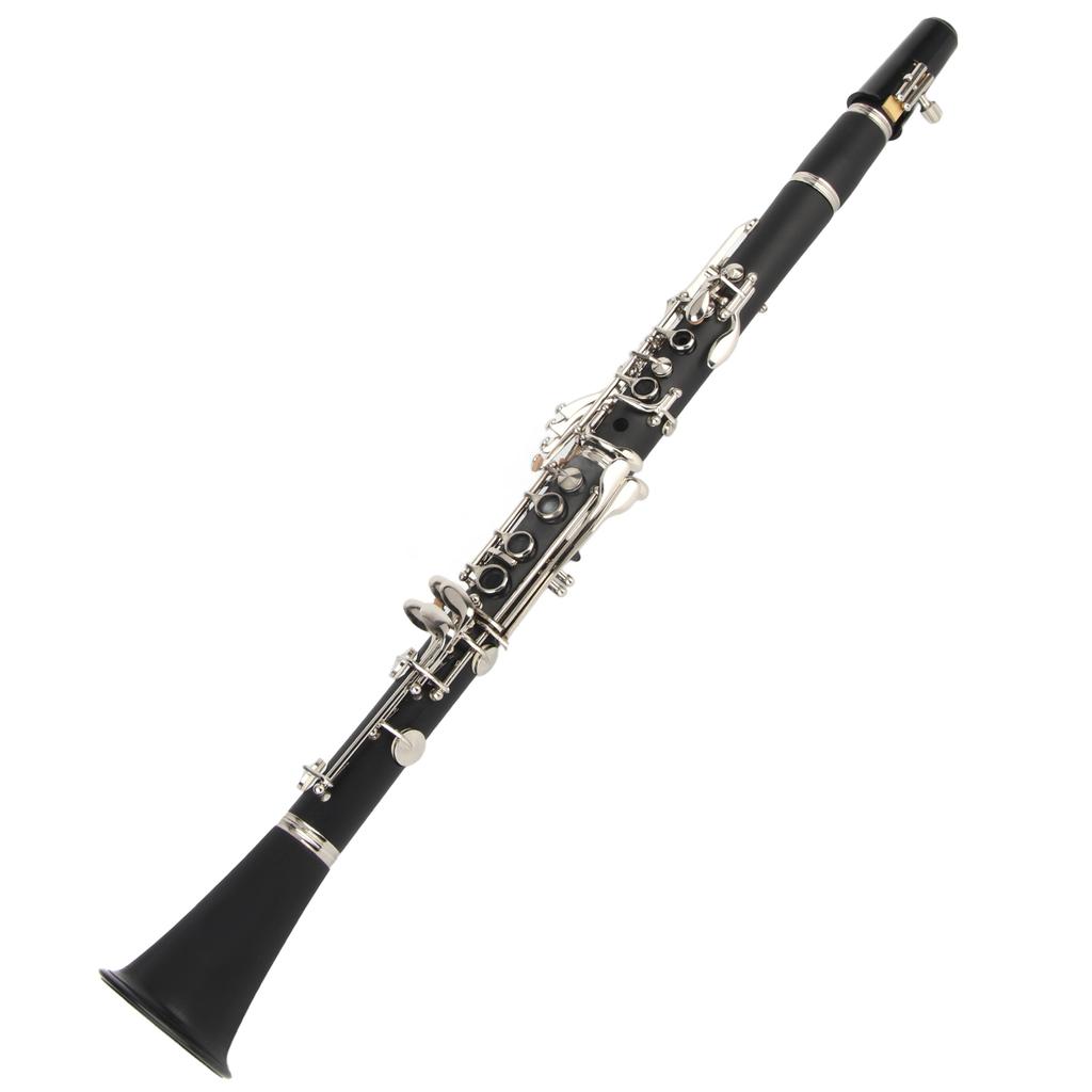 Clarinet Set 17 Key Wood Bb with Cleaning Cloth Reed Screwdriver Box Musical InstrumentBlack