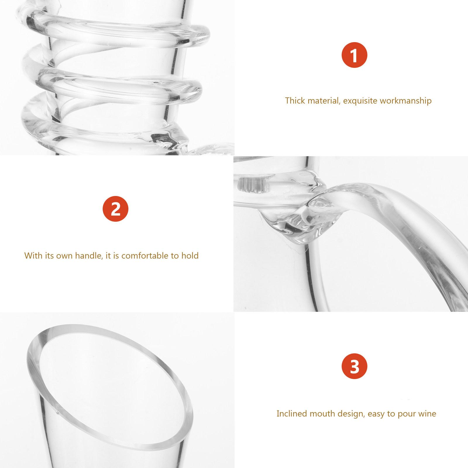 1Pcs 1600Ml Crystal Glass Decanter High Quality Oxygenating Wine Aerator for Red Wine Whiskey Brandy Large Capacity Smooth other