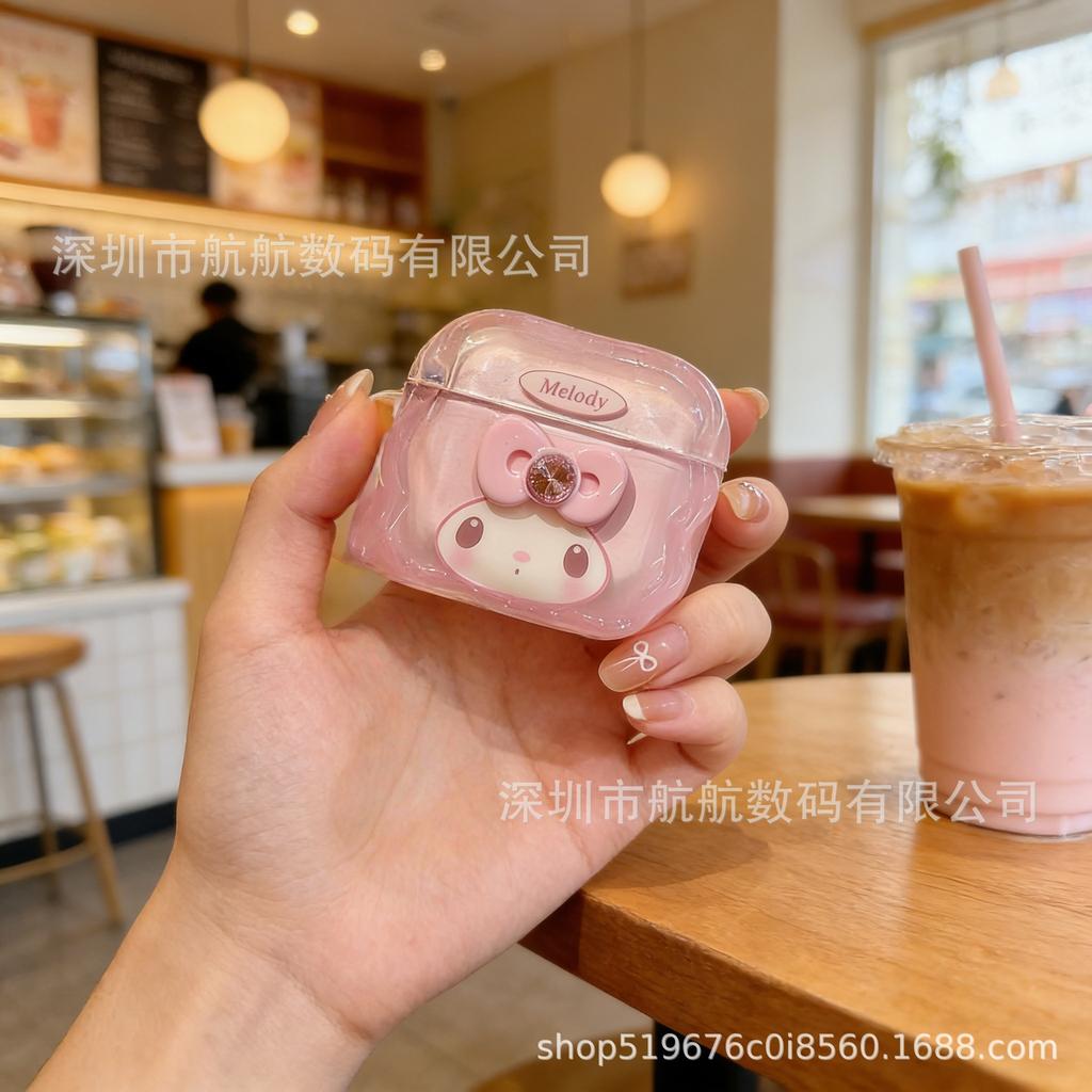 Japanese soft cute three-dimensional bow Melody suitable for AirPods1 Apple earphone case cute girl
