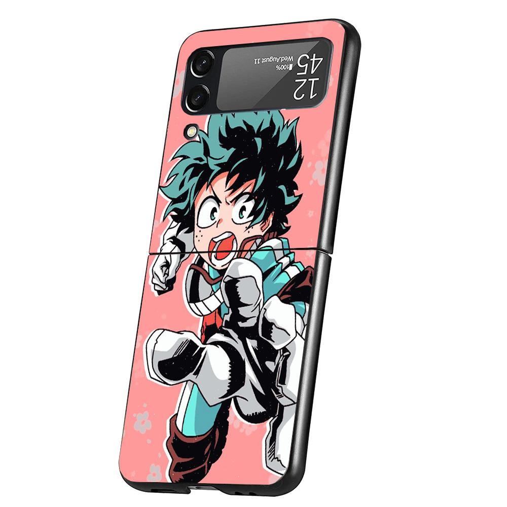 My Hero Izuku Deku Cover Phone Case For Samsung Galaxy Z Flip 7 6 5 4 3 5G Flip7 Flip6 Flip5 Flip4 Flip3 Black Fundas Shell Gala