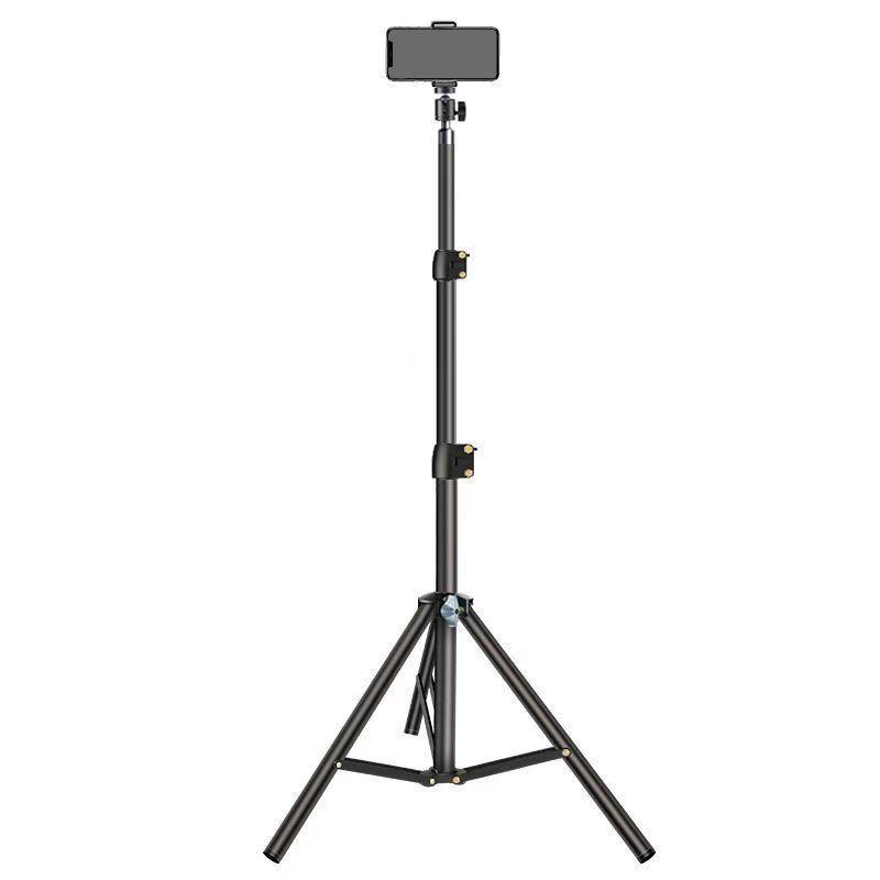 Mobile Live Broadcast Stand: Selfie Stick & Floor Tripod with Integrated Fill Light, One-Piece Design - Free Shipping