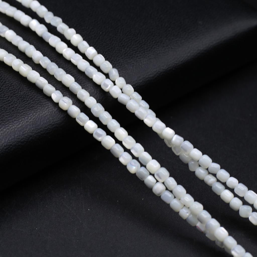 1Strand Natural Freshwater Shell Beads 3.5×3.5mm,Square Coloured Shell Loose Spacer Beads for Jewelry Making DIY Bracelet Accessories Beading 38cm