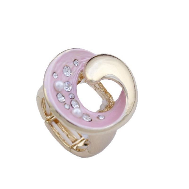 New enamel geometric hollow starry sky ring women's creative high sense diamond inlaid alloy ring