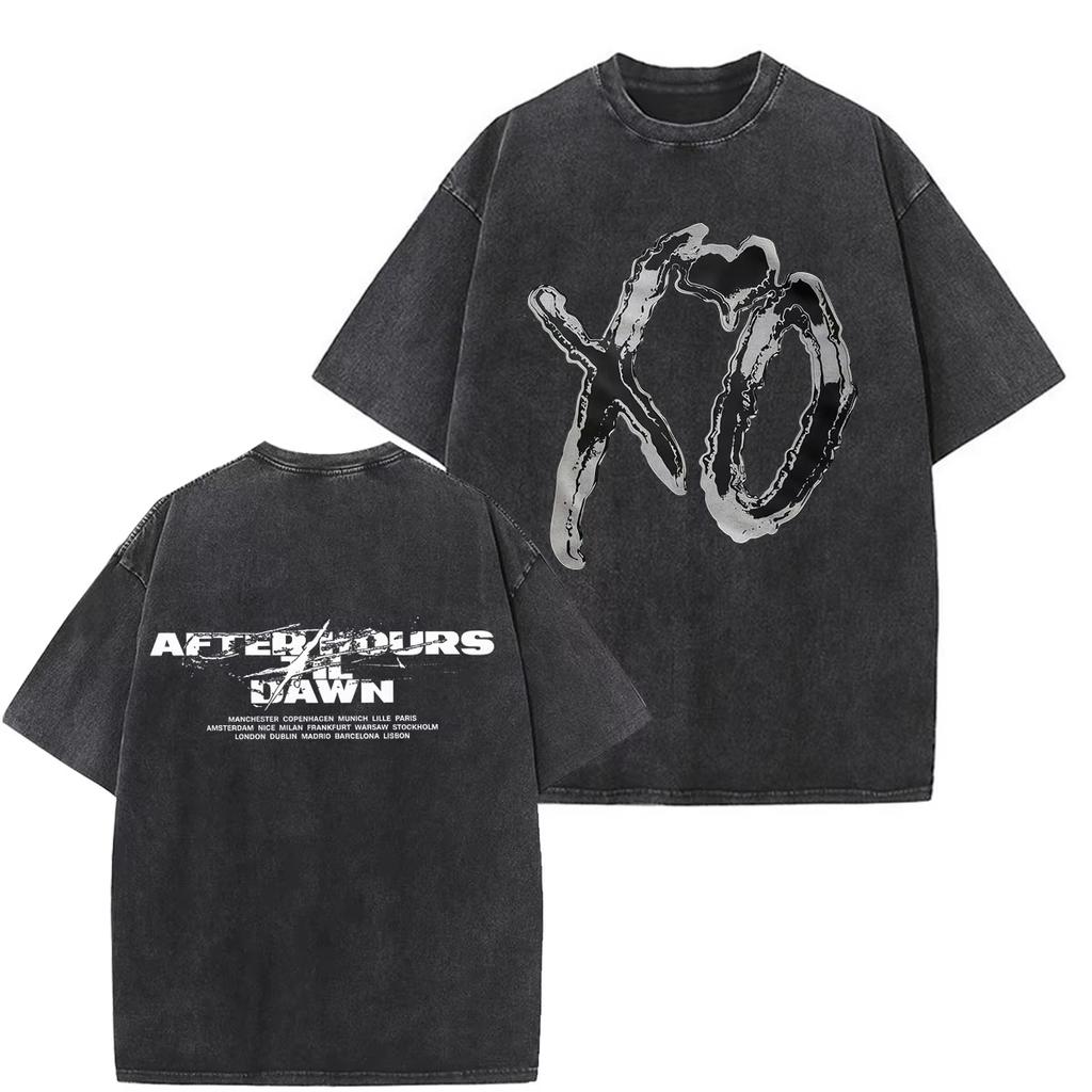 Summer Hot Sale The Weeknd After Hours Til Dawn Tour 2026 Merch Vintage Washed T-shirt Men WomenHarajuku Hip Hop Punk Oversized Tshirt