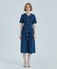 MODERNABLE Button-Point Long Dress - Navy