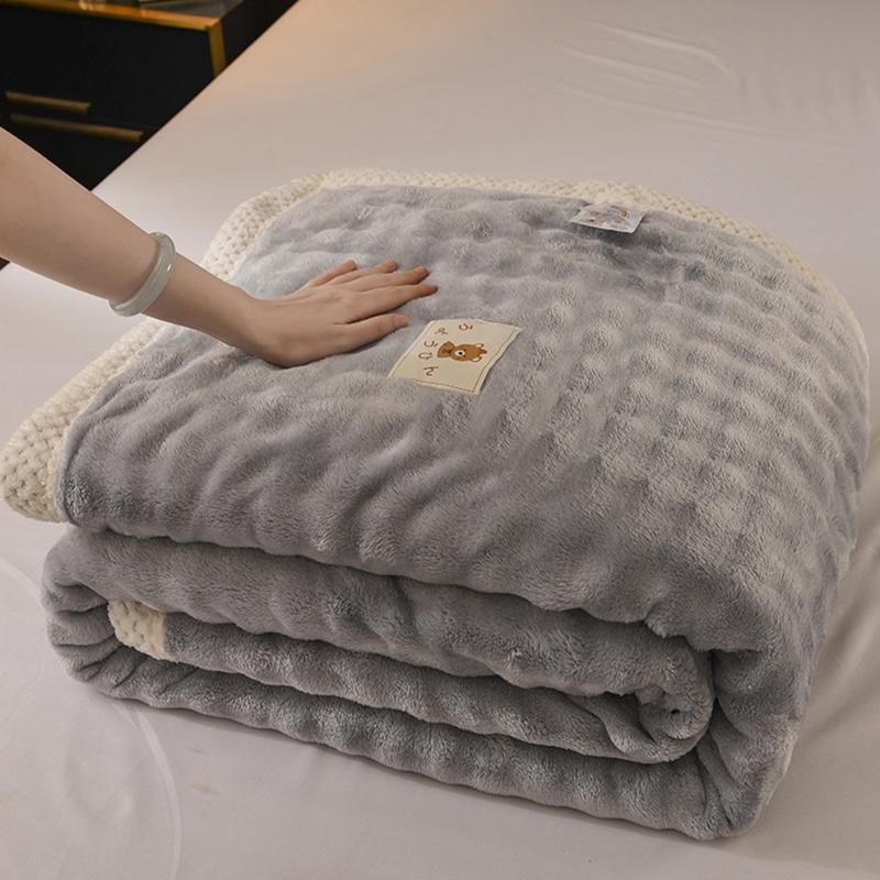Luxurious Plush Flannel Blanket - Thick Soft Cozy For All Seasons Perfect For Bed, Sofa, Or Office Naps Elegant Home Decor