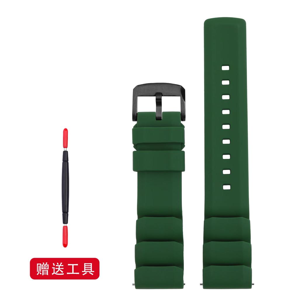 22mm 24mm New Breathable Silicone Sports watchBand For Any Watch Rubber Wrist Strap Soft Waterproof Men's Accessories for Seiko