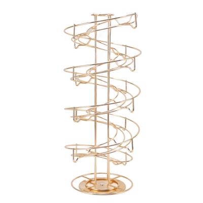 Coffee Pod Holder Gold Stainless Steel 360 Dgree Rotatable Coffee Capsule Rack for Cafe
