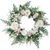 19.69" Flower Wreath,Artificial Rose Wreath Spring Wreath for Front Door Decor
