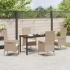 Ensemble de repas 5 pièces avec coussins en rattan poly beige 3379459