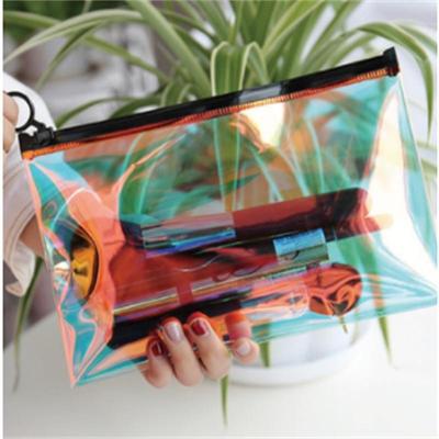 1 Pc PVC Transparent Makeup Bag Cosmetic Bag for Women Girl Clear Waterproof Zipper Beauty Case Travel Toiletry Bags