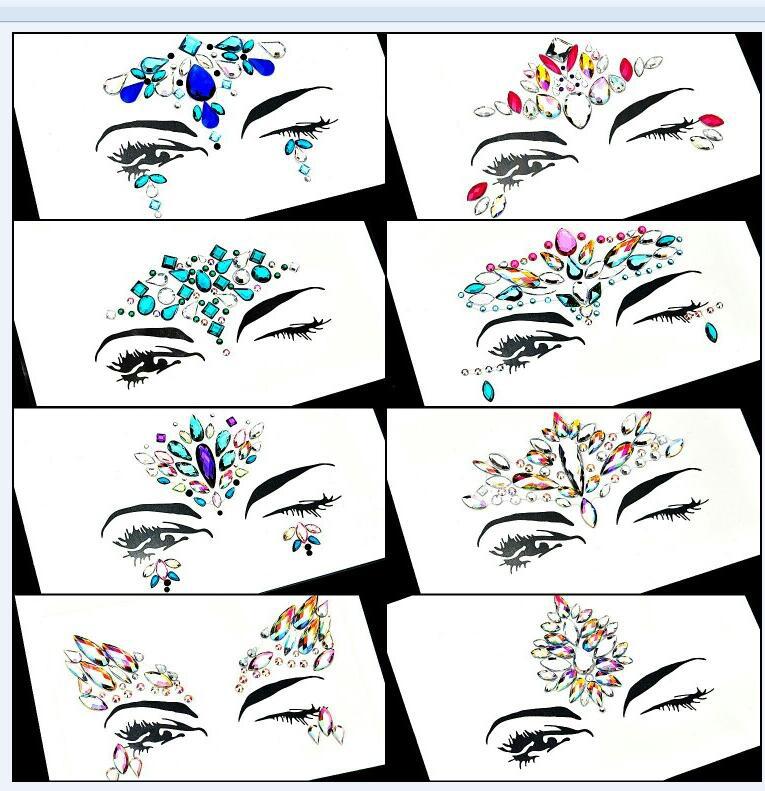 

Красота Лицо Бриллианты Наклейки Глаз Драгоценный камень Стразы Украшения С Бриллиантами Праздничная Вечеринка Боди Блеск Татуировки Наклейки