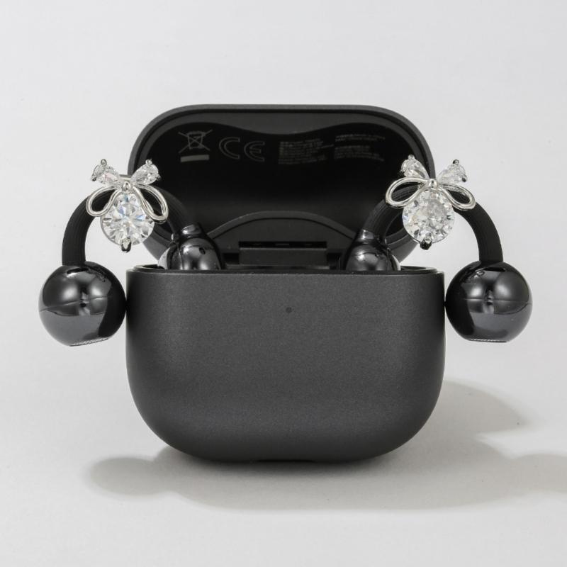 Elegant Alloy Earphone Charm For Freeclip 1 2 Earbud Ear Clip With Sparkling Zirconia Stone Accent Securely Fit