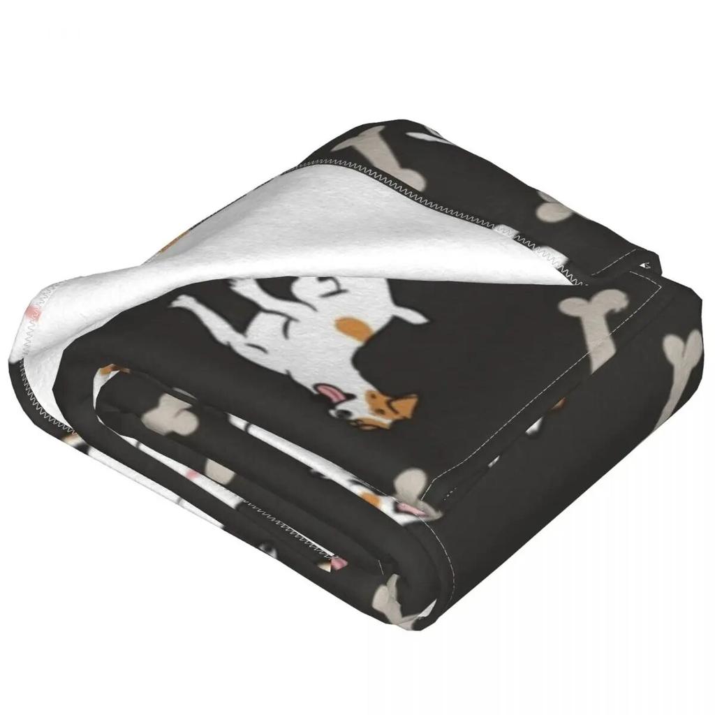 Flanelldecke mit Jack-Russell-Terrier-Hund, niedliches Tier, warme, weiche Überwurfdecke für Couch, Bett, Reisedruck, Tagesdecke, Sofabettbezug