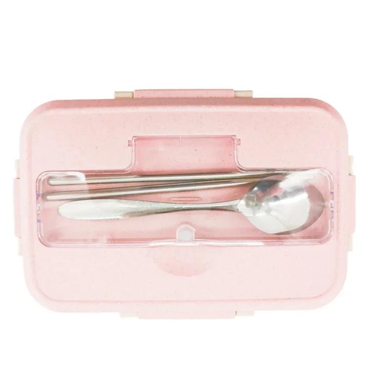 Borsa Pranzo Portatile Bento Box, Contenitore per Alimenti, Stoviglie in Paglia di Grano, Pranzo al Microonde, Bambini Scuola Ufficio