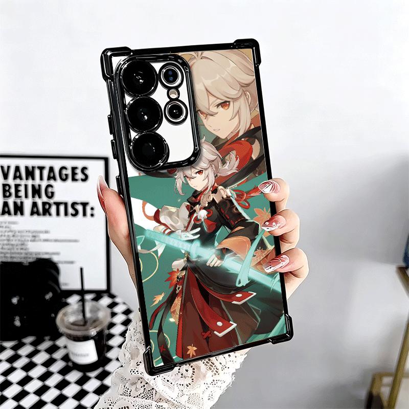 Genshin Impact Anime Plating Phone Case For Samsung Galaxy S24 S25 FE S26 Edge S23 Ultra S22 S21 Plus S20 Anti-Fall Airabag Cove