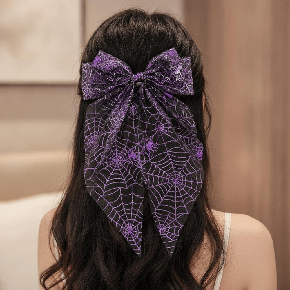 Bronzing Transparent Halloween Bow Hair Clip Halloween Hairpin  Festival Daily Wear
