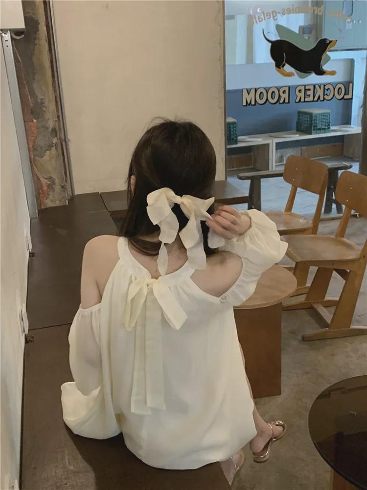 Koreanisches schulterfreies Neckholderkleid: Süßer, locker sitzender Strandrock für Frühling/Sommer