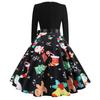 Women Vintage Long Sleeve Dress Spring Autumn New Year Party Dresses S-5XL Black Vestidos