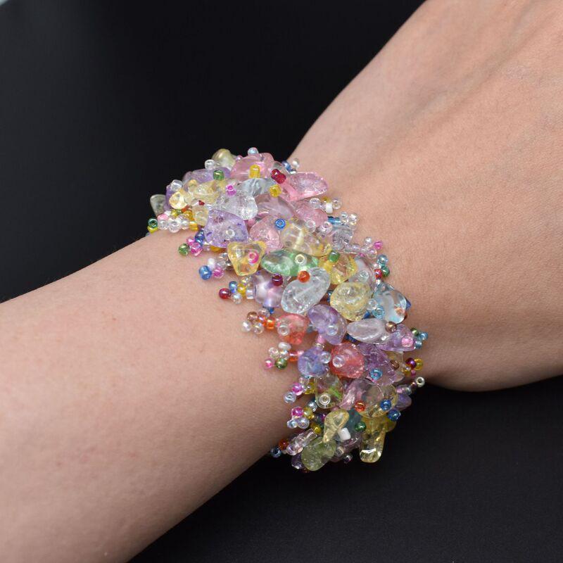 Handmade Bohemian Ethnic Style Beaded Bracelet With Natural Stone Chips Hollow Seed Beads Women Men