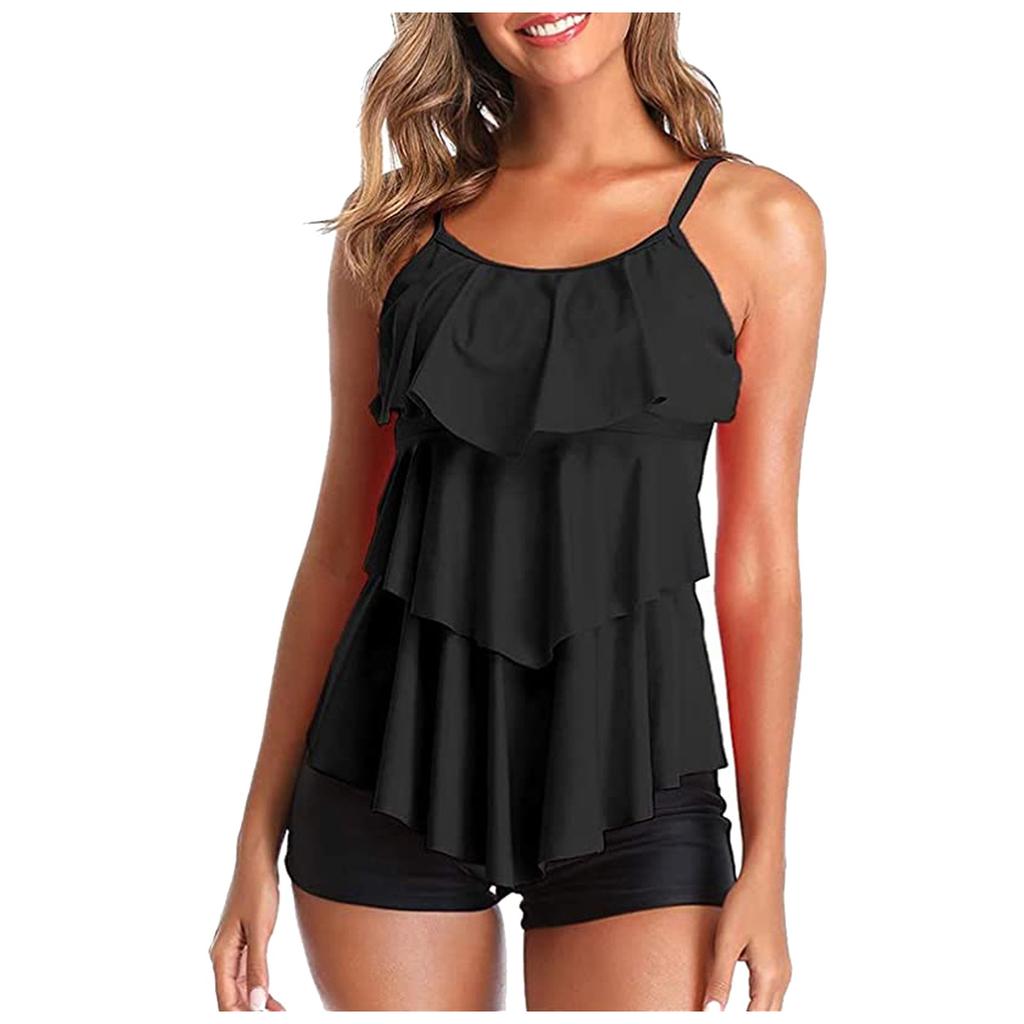 Damskie Seksowne Monokini z Nadrukiem i Falbanką Push Up Strój Kąpielowy