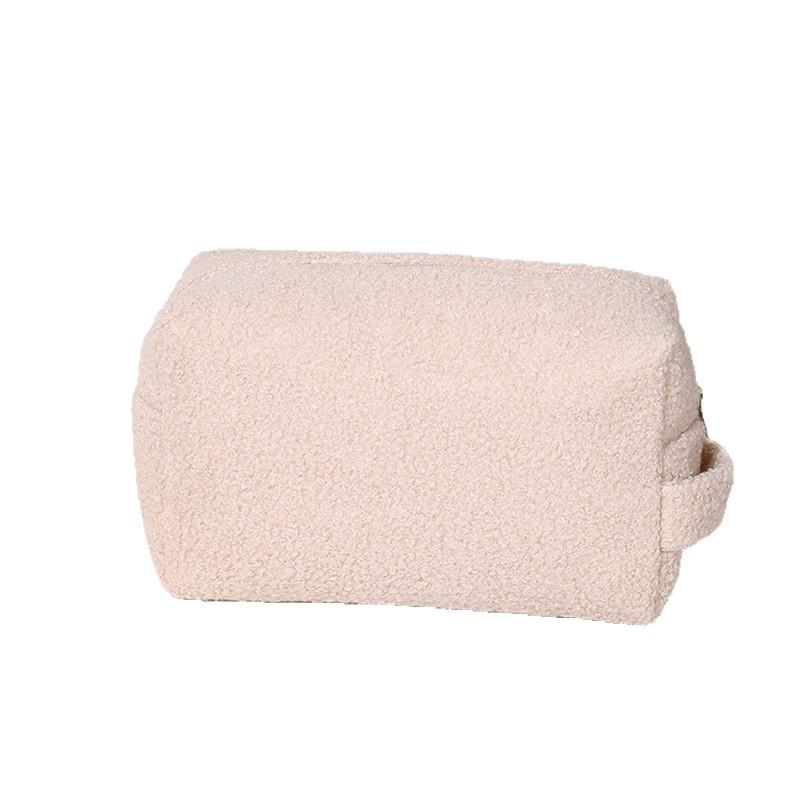 Large-Capacity Teddy Fleece Makeup and Skincare Bag for Autumn/Winter