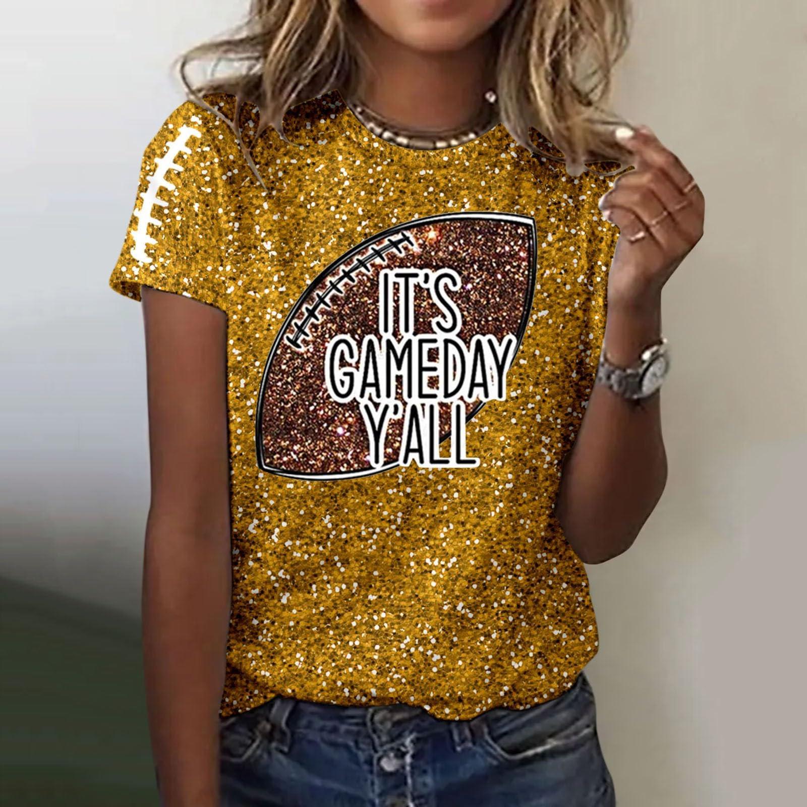 

Женский модный повседневный свободный пуловер с коротким рукавом и принтом с круглым вырезом XXXXL жёлтый