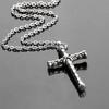 Collier Chaîne Acier Inoxydable Pendentif Croix Hip Hop Tendance pour Homme