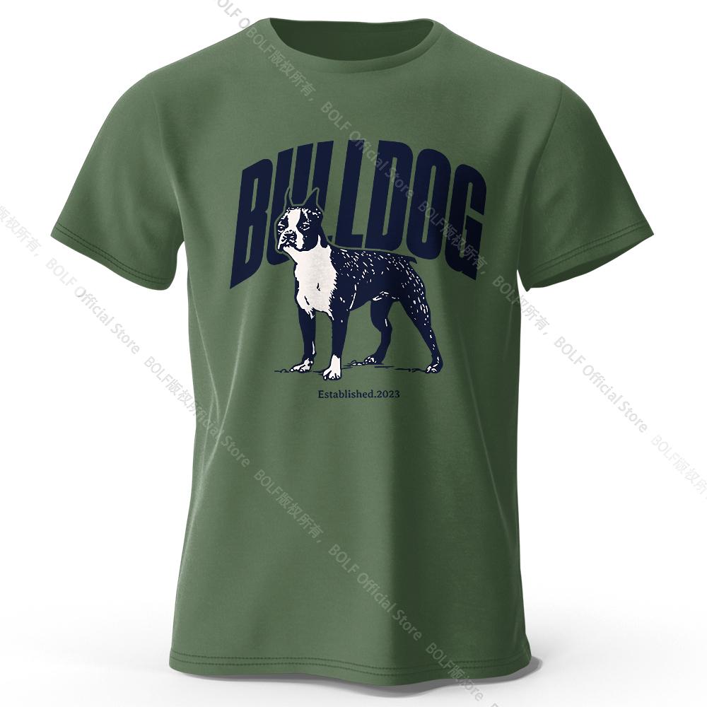 Men's Bulldog Printed T-Shirt 100% Cotton Oversized Tough Graphic Tees for Women Summer Tops Urban Streetwear