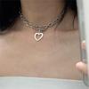 Punk Retro Heart Pendant Choker Collar Hip Hop Chunky Thick Chain Necklace Women Jewelry Gift