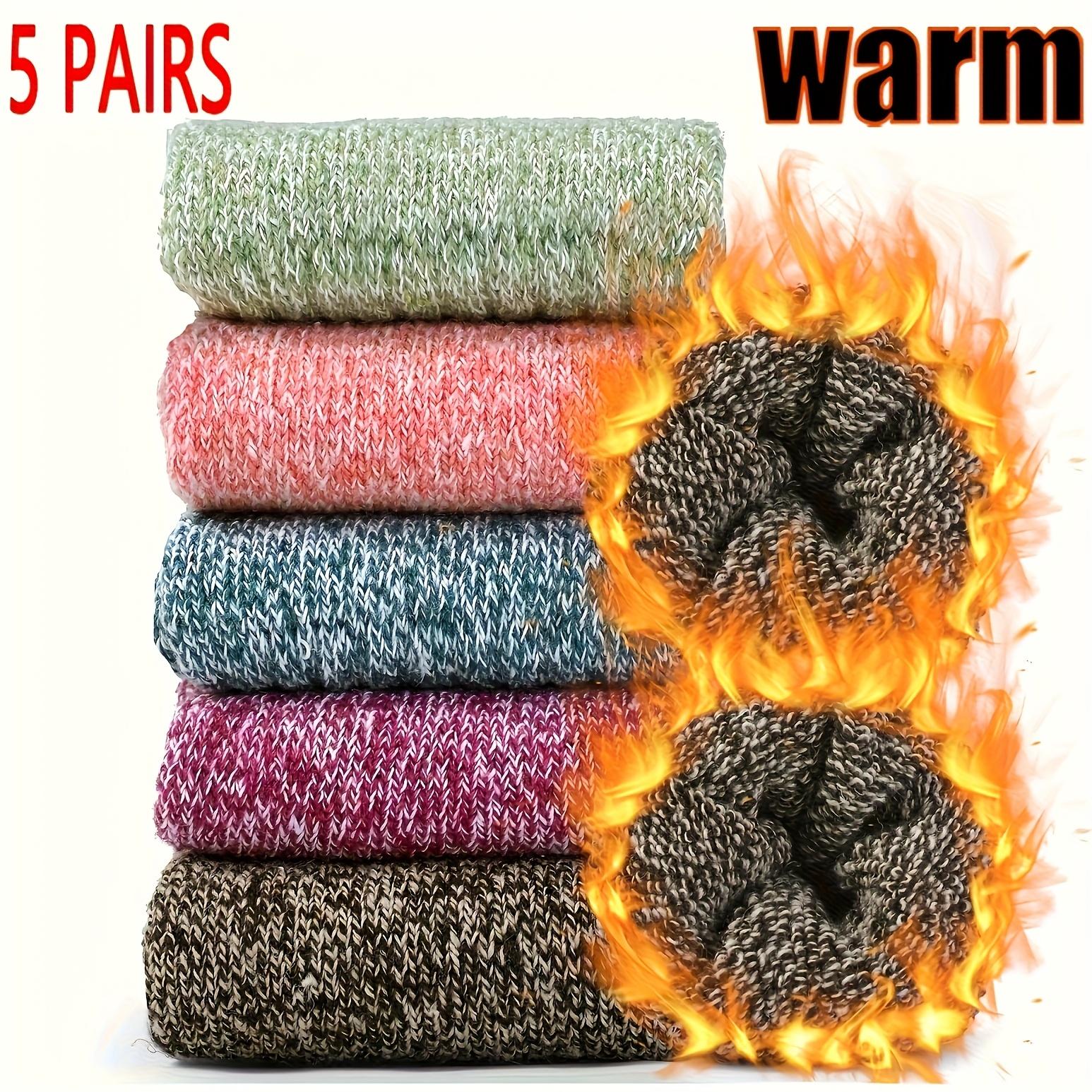 

5 пар зимних подарков, включая носки с петлями, теплые носки, носки для хайкинга, женские толстые носки, ботинки, женские носки средней длины, носки для женщин One Size