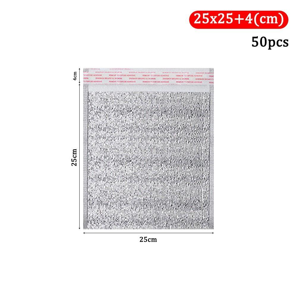 50Pcs/Pack Ice Cold Warm Aluminum Foil Bag Food Thermal Drink Storage Insulation Bag Delivery Carrier with Closure Cooler Bag