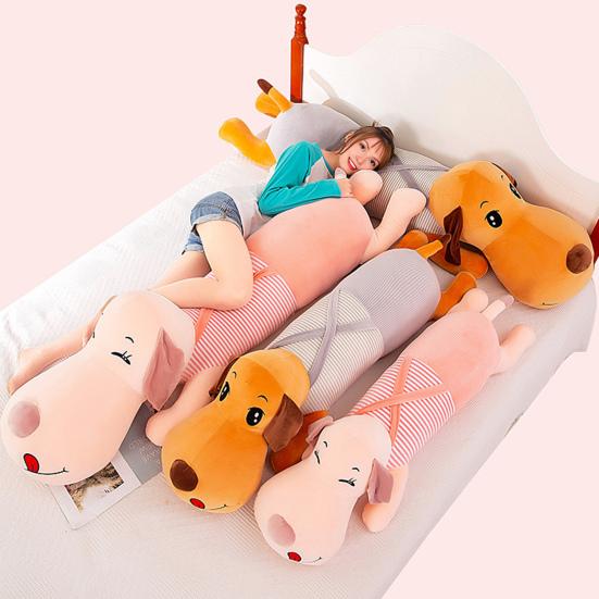 Long Pillow Plush Dachshund Doll 110/130cm Hugging Pillow Soft Stuffed Animal Cute Dog Plush Toy for Sleep And Nap