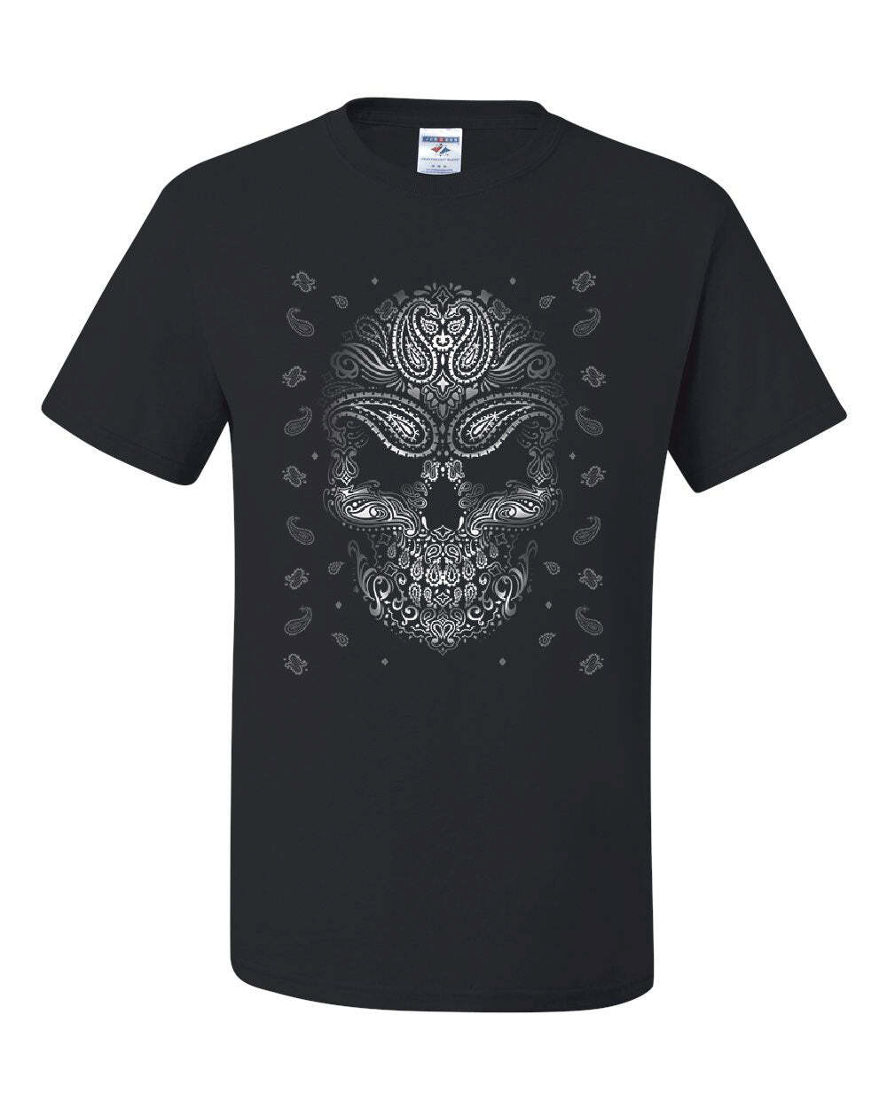 Bandana Skull Face T-Shirt Gangsta Badass Swag Urban Skeleton Tee Shirt S разноцветный