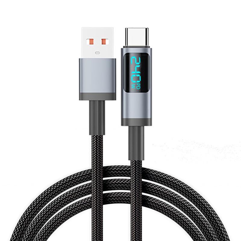240W Super Fast Charging Type-C Cable with Digital Display for Apple, Huawei, Vivo, Oppo, Xiaomi