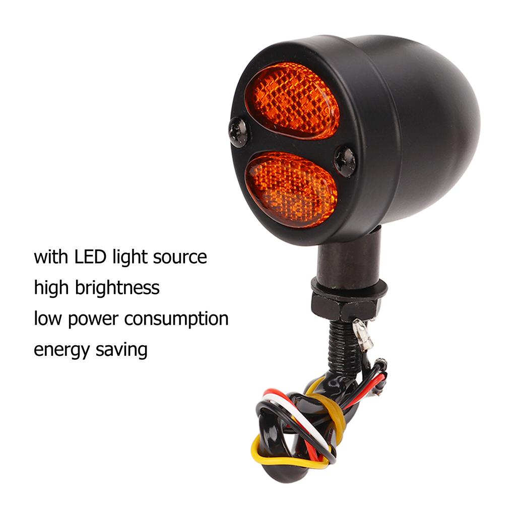 1 Pair Motorcycle LED Turn Signal Light Dual Color Indicator Blinker 12V for Motorbike