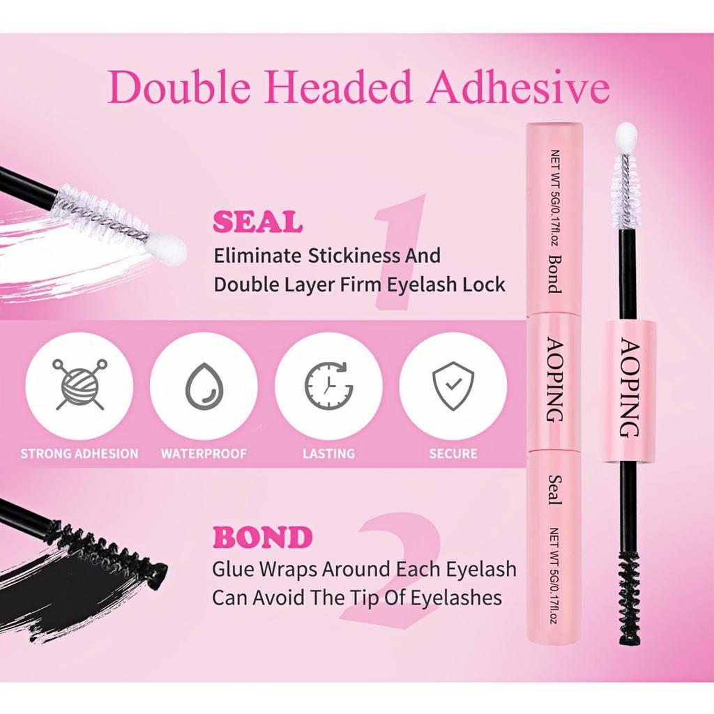 Sada na prodlužování řas 640 ks Trsy umělých řas 30D+40D+50D, DIY sada jednotlivých řas 8-18 mm s nástroji na řasy