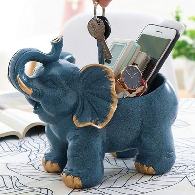 Key Storage Box Porch Creative Door Decoration Desktop Decoration Elephant Storage Box Nordic Home Organization